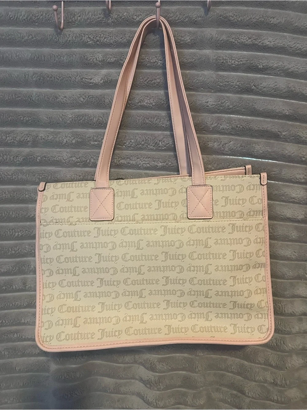 Juicy Couture Beige and Pink Logo Tote